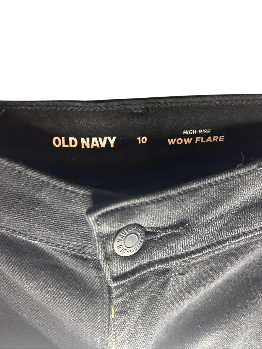 Old Navy High Rise Wow Flare Jeans Black Size 10 Stretch Denim - Picture 3 of 8